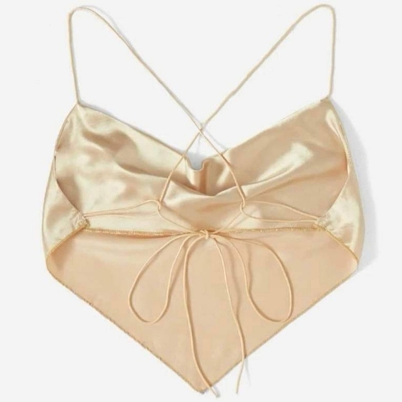 𝅺shein tie back hanky hem cami top - Picture 5 of 5